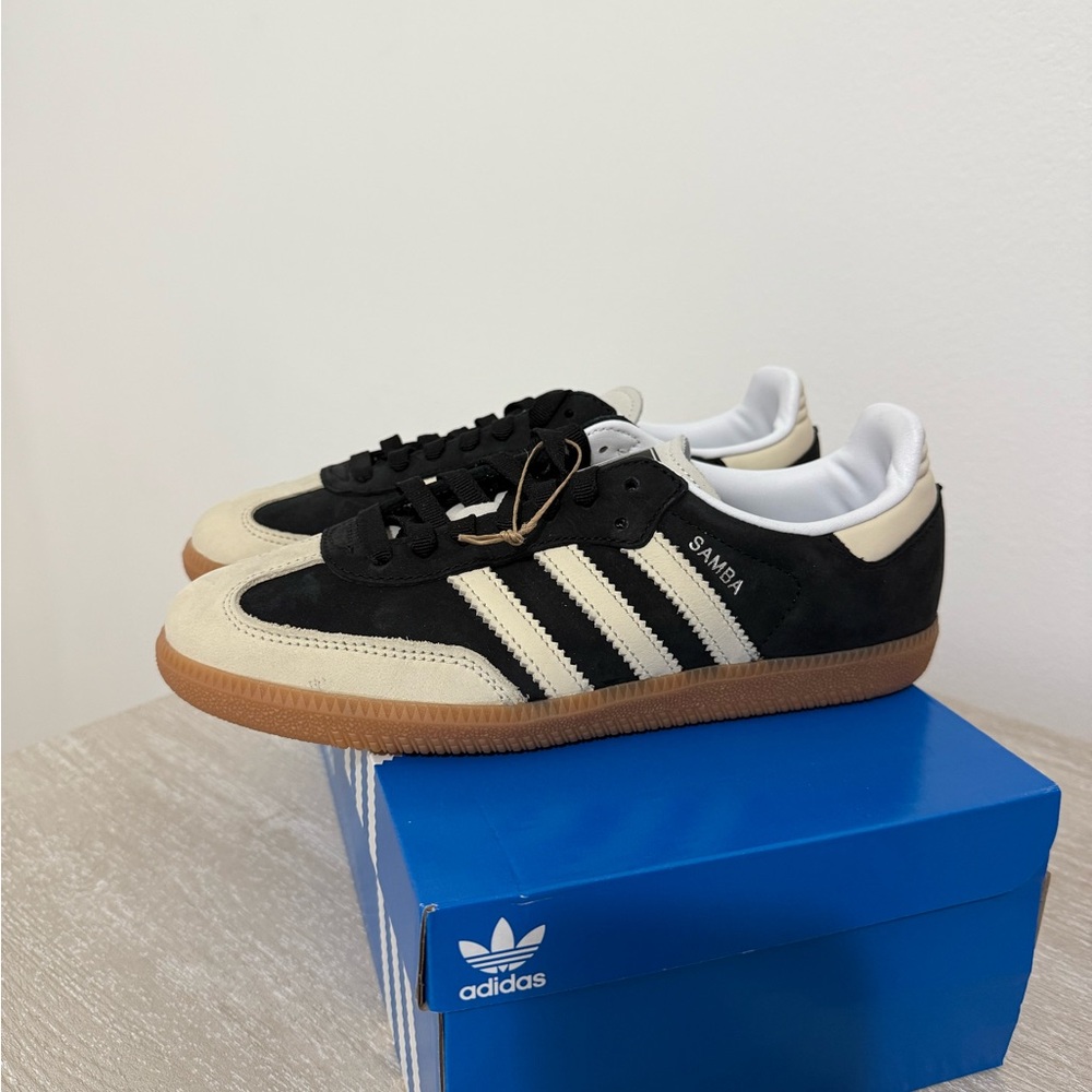 Adidas Samba Black and Cream Sneakers - Picture 2 of 5